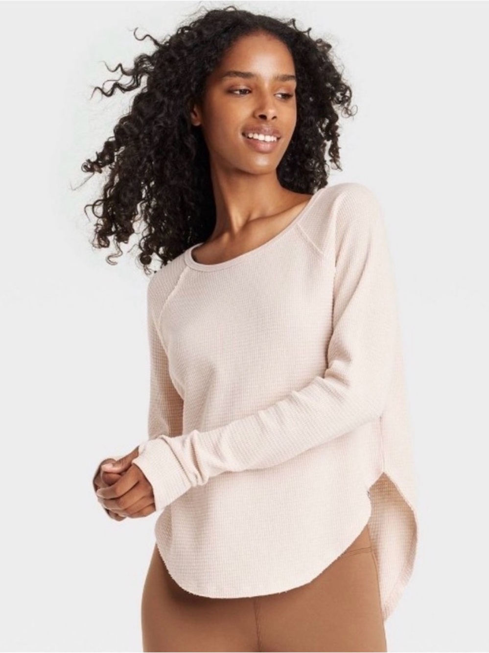 Joylab Waffle Tunic Long Sleeve Tee